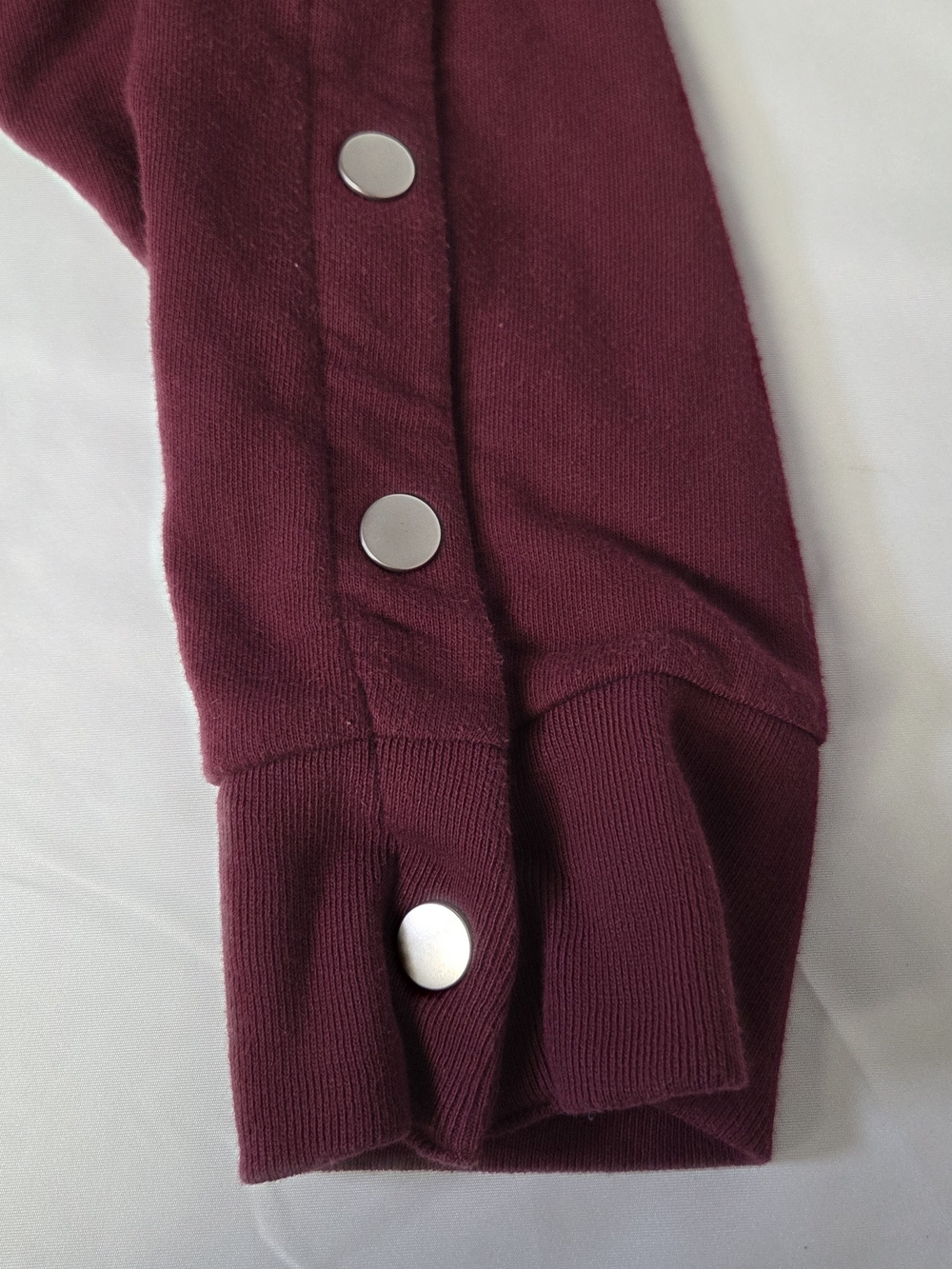 PINK Victoria's Secret Burgundy and Black Cropped Sweatshirt Large - Picture 5 of 7